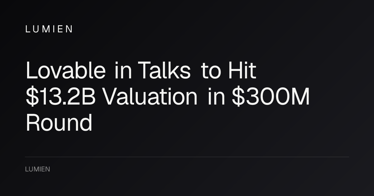 Lovable in Talks to Hit $13.2B Valuation in $300M Round