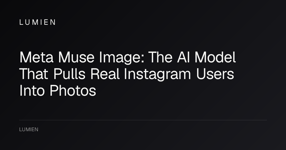 Meta Muse Image: The AI Model That Pulls Real Instagram Users Into Photos