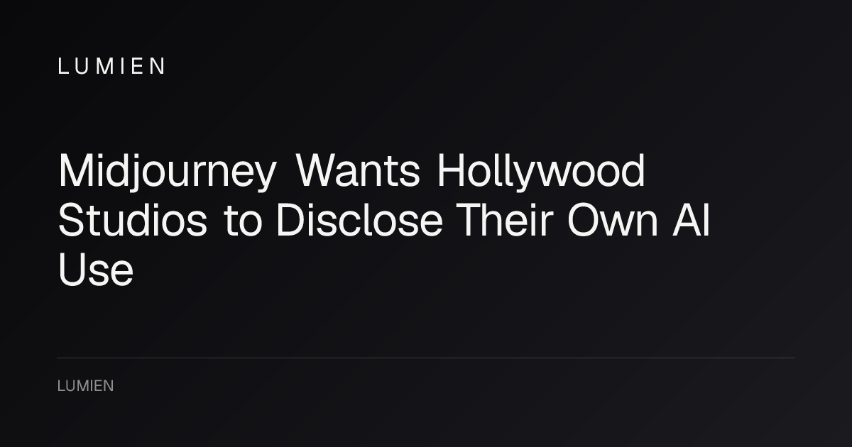 Midjourney Wants Hollywood Studios to Disclose Their Own AI Use