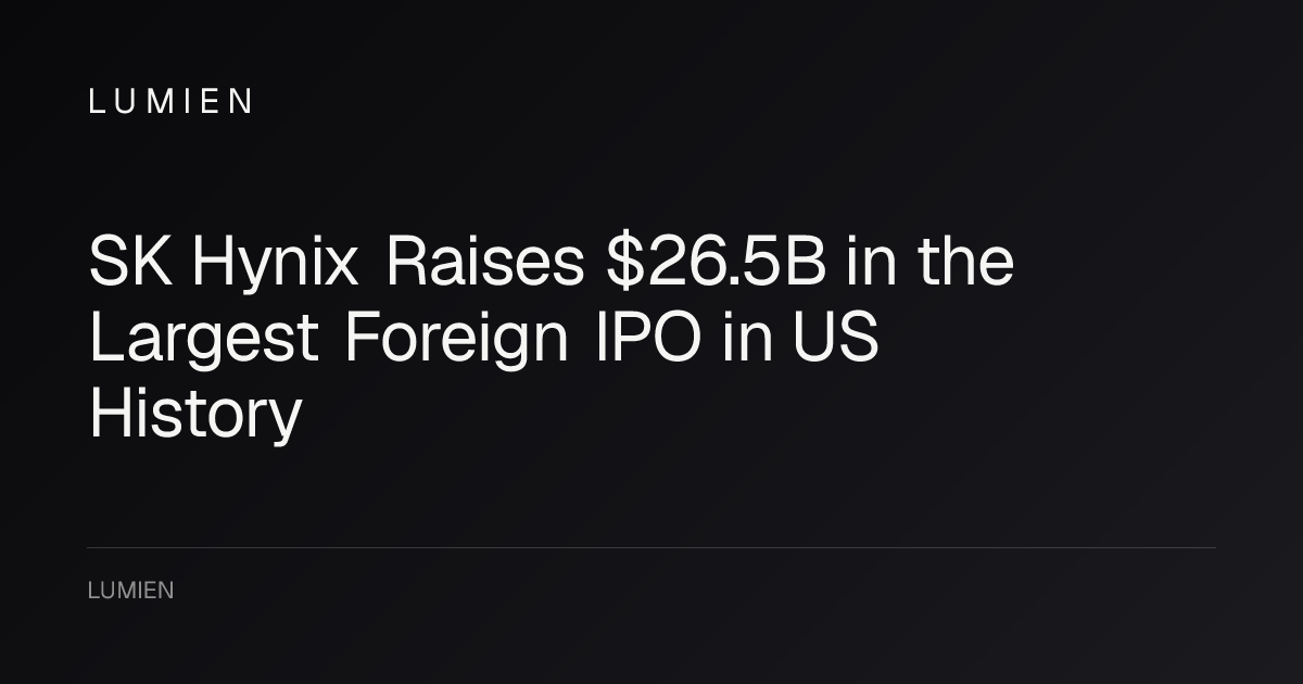 SK Hynix Raises $26.5B in the Largest Foreign IPO in US History