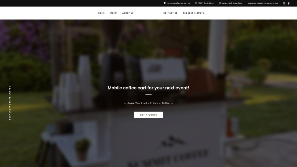 Summit Coffee, Mobile Espresso Catering Site