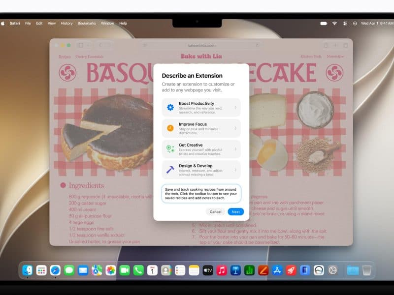 Safari Lets You Build Extensions With Plain-English Prompts Using Apple Intelligence